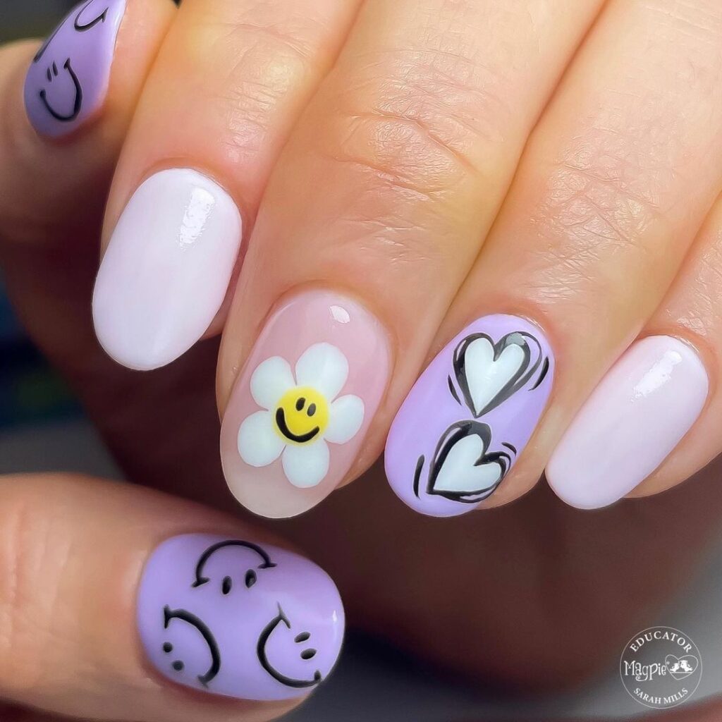 Smiley Face Nail Art