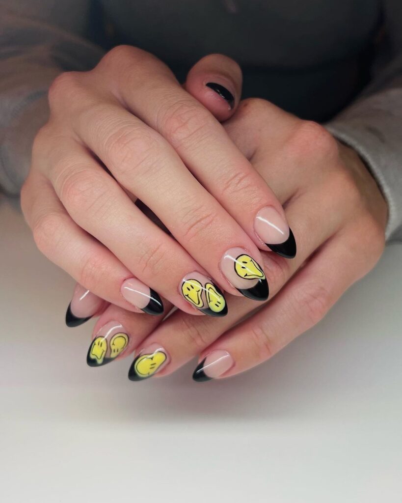 Smiley Face Nail Design