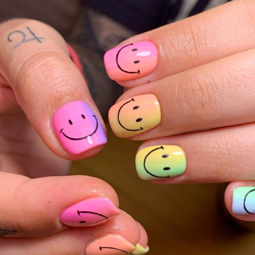 X Smiley Face Nails