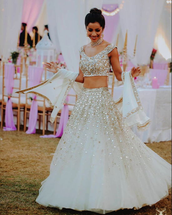 White Bridal Lehenga Pinterest