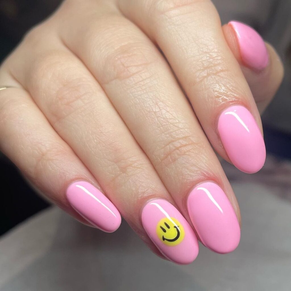 Smiley Face Nail Design