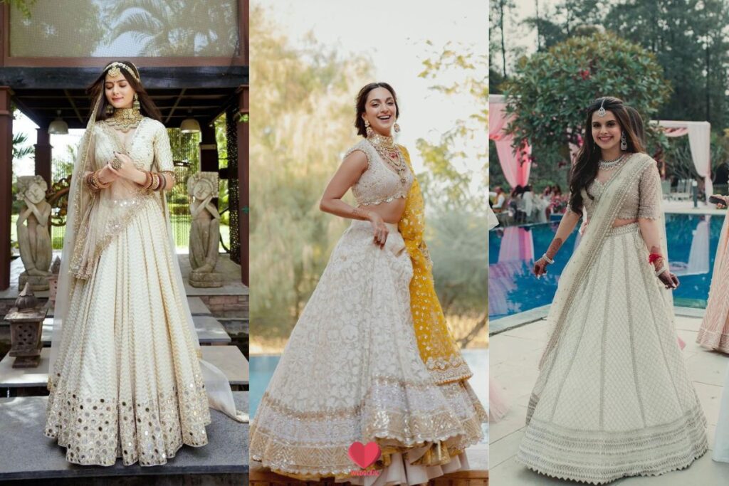 Buy Designer Sarees, Salwar Kameez, Kurtis & Tunic and Lehenga  Choli.Charming Off-White Lehenga Choli