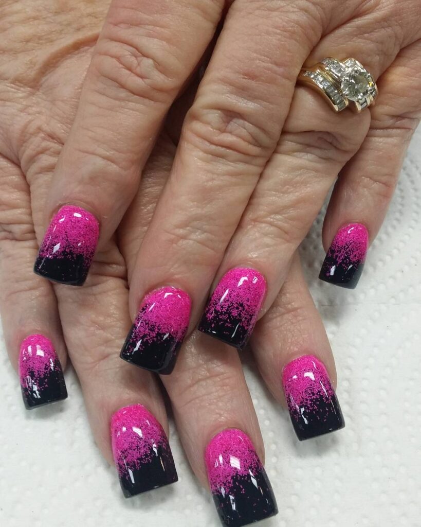 Black White And Hot Pink Nail Designs