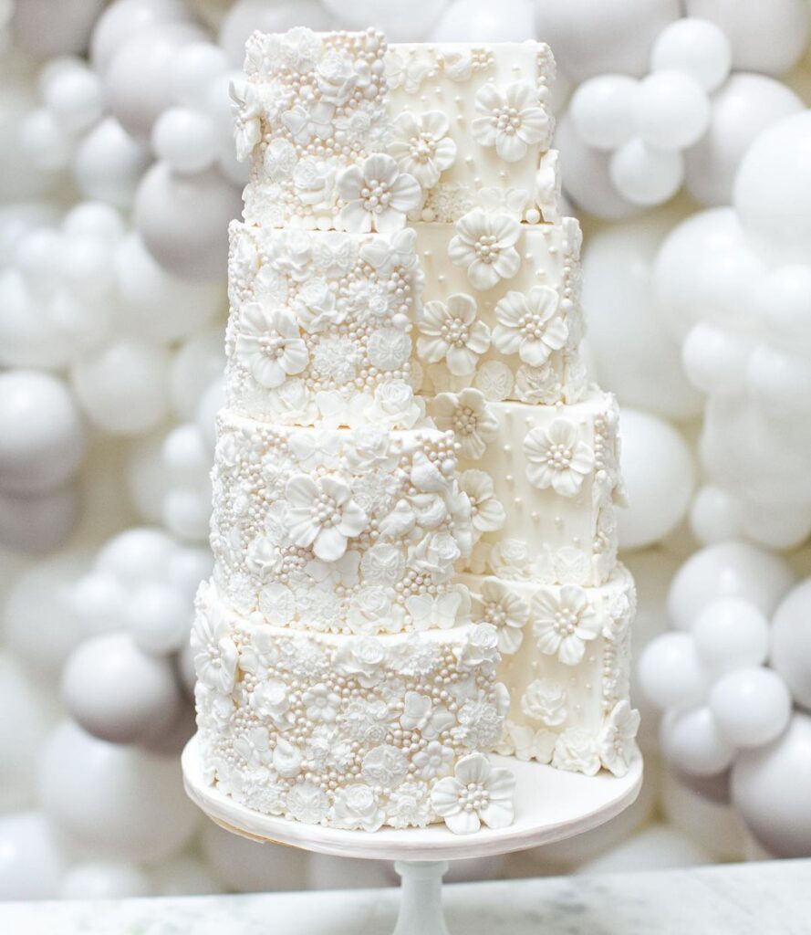 Diamond & Pearl Wedding Cake