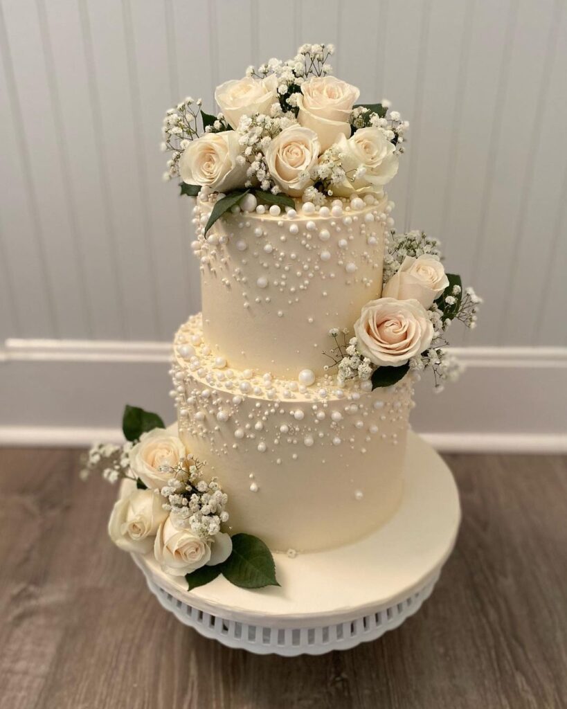 Diamond & Pearl Wedding Cake