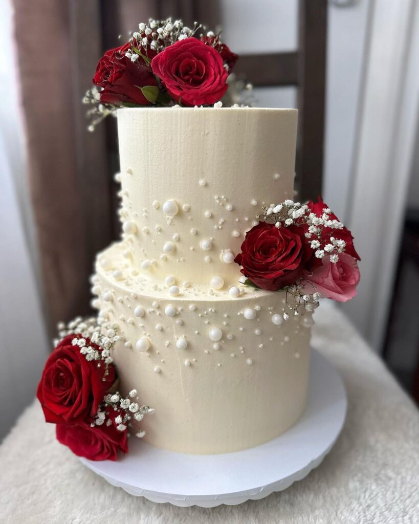 Diamond & Pearl Wedding Cake