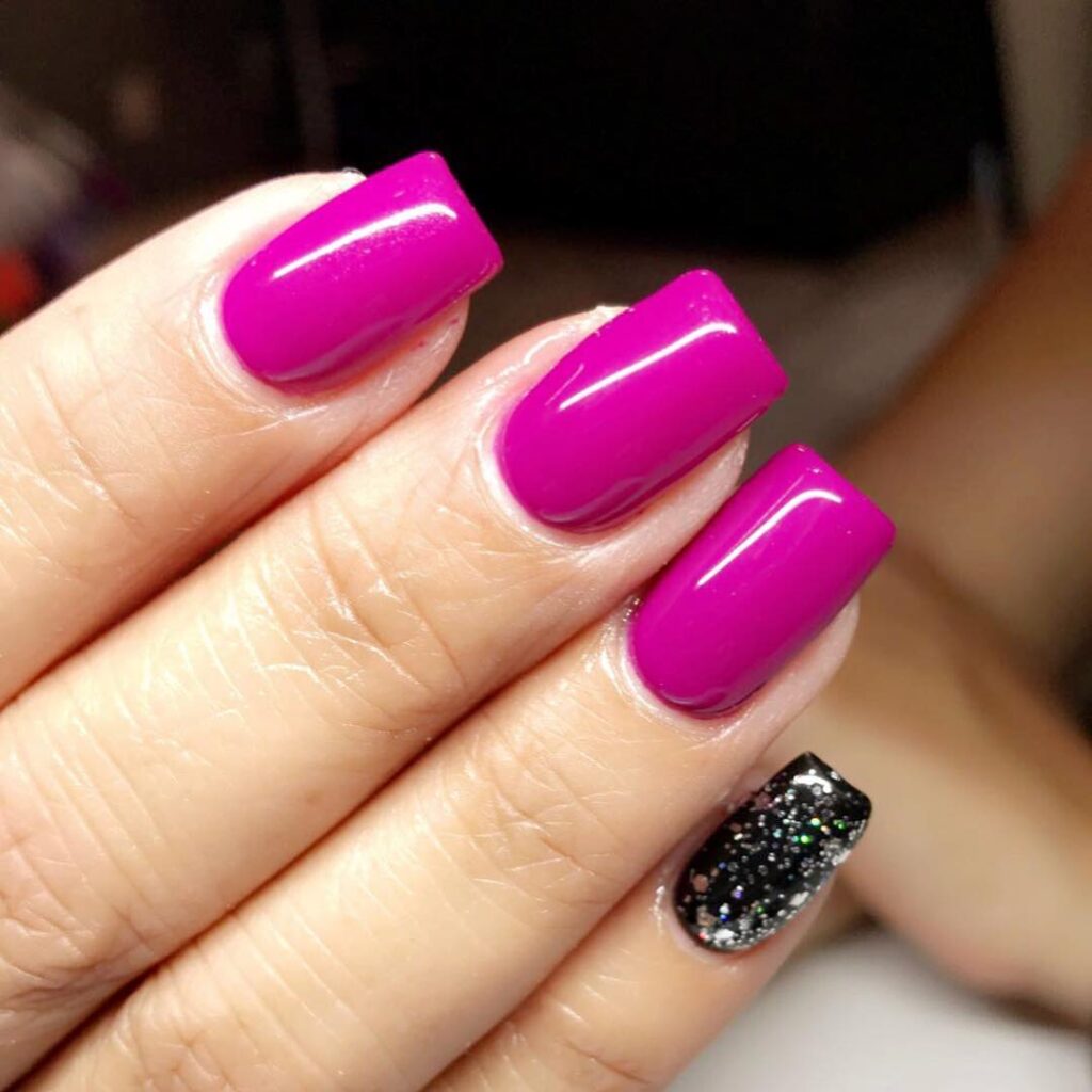 Hot Pink And Black Nail Designs