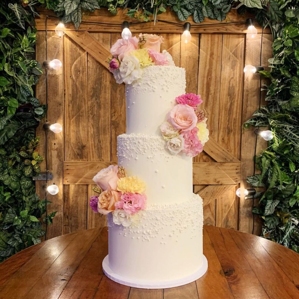 Pearl Monogram Wedding Cake Topper
