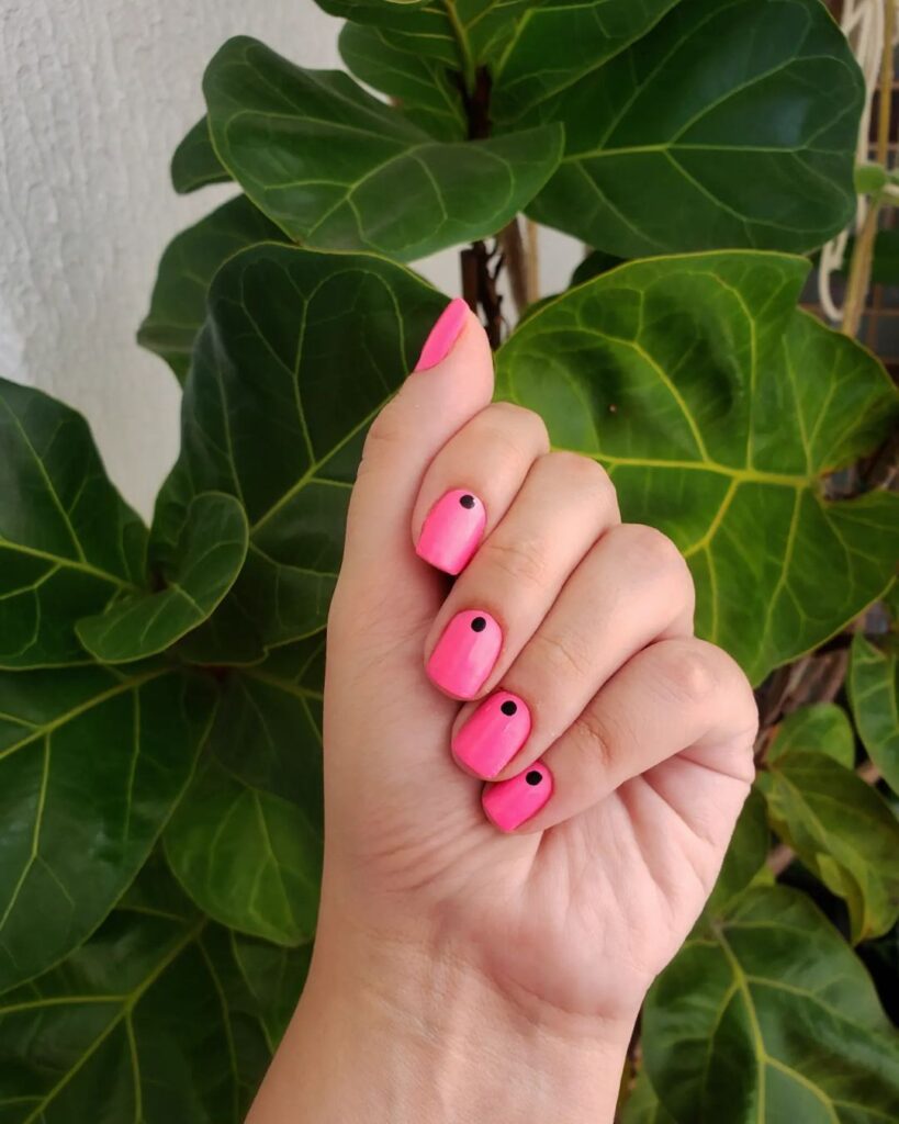 Hot Pink And Black Nail Designs