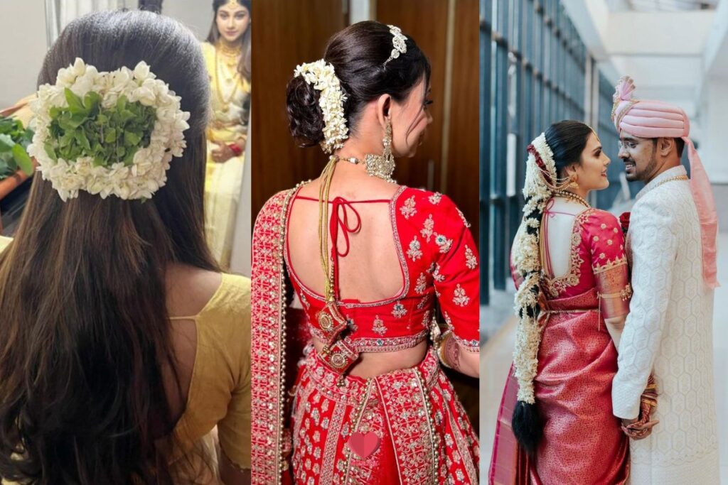 Latest Gajra Hairstyles For Wedding /Hair Bun With Flower /Juda with Gajra  - YouTube