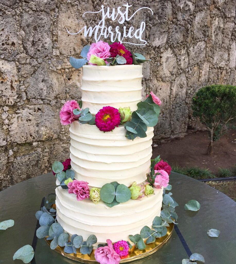 Wedding Cake With Eucalyptus