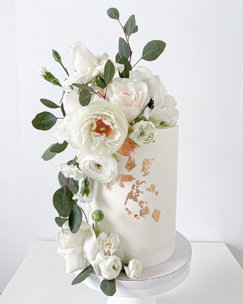 Wedding Cake With Eucalyptus