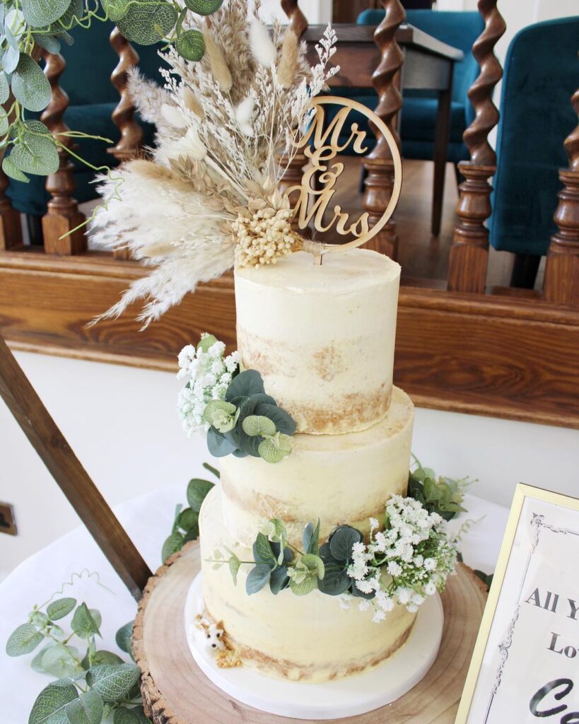 Wedding Cake With Eucalyptus