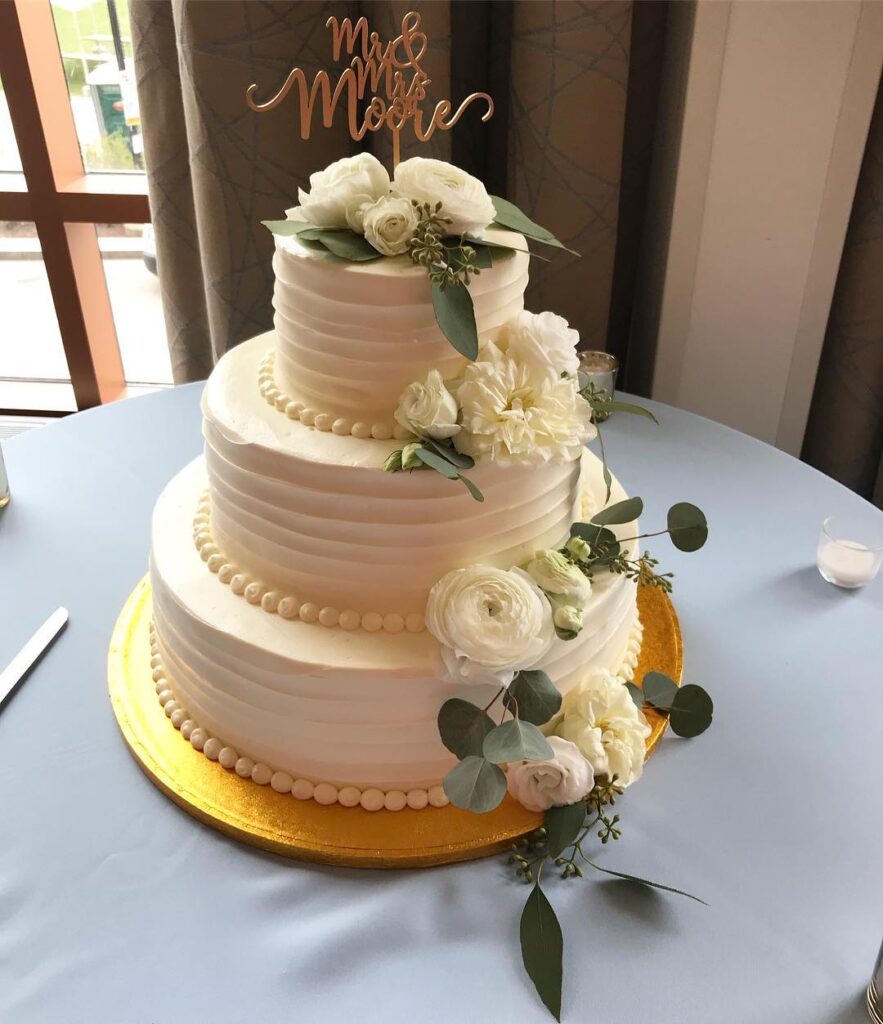 Eucalyptus Leaves On Wedding Cake