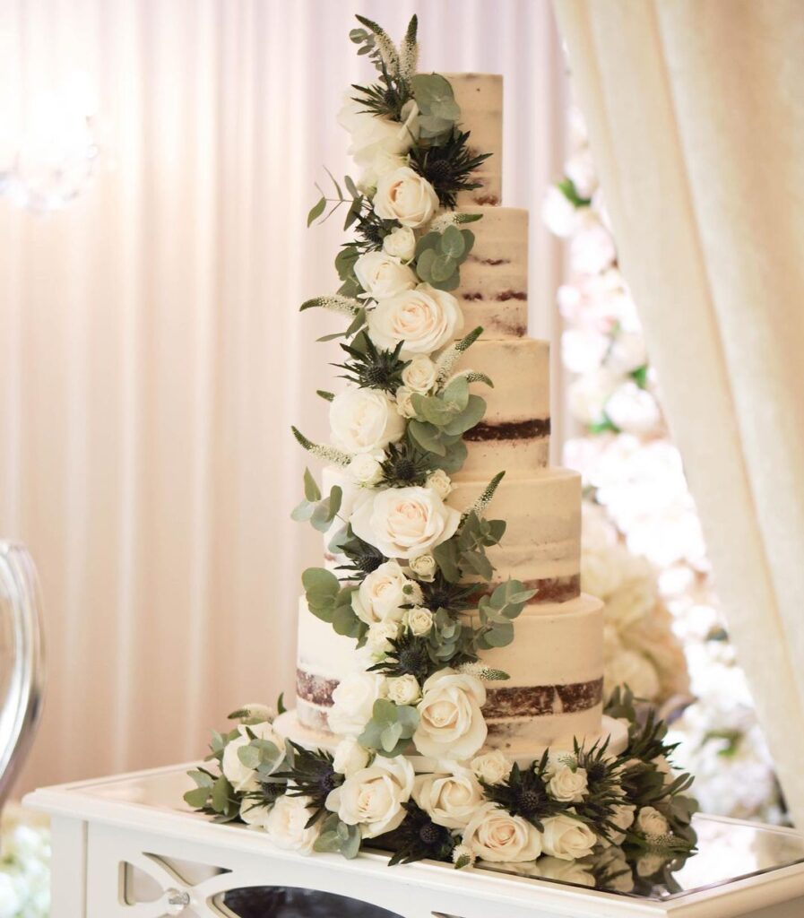 Eucalyptus Leaves On Wedding Cake