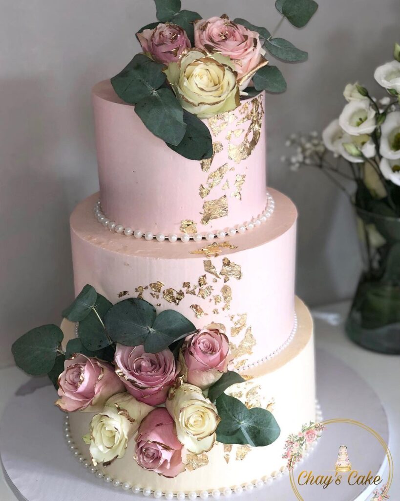 Eucalyptus Leaves On Wedding Cake