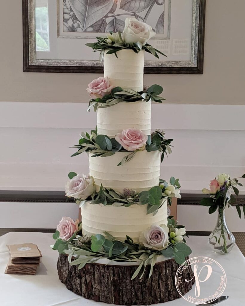 Eucalyptus Leaves On Wedding Cake