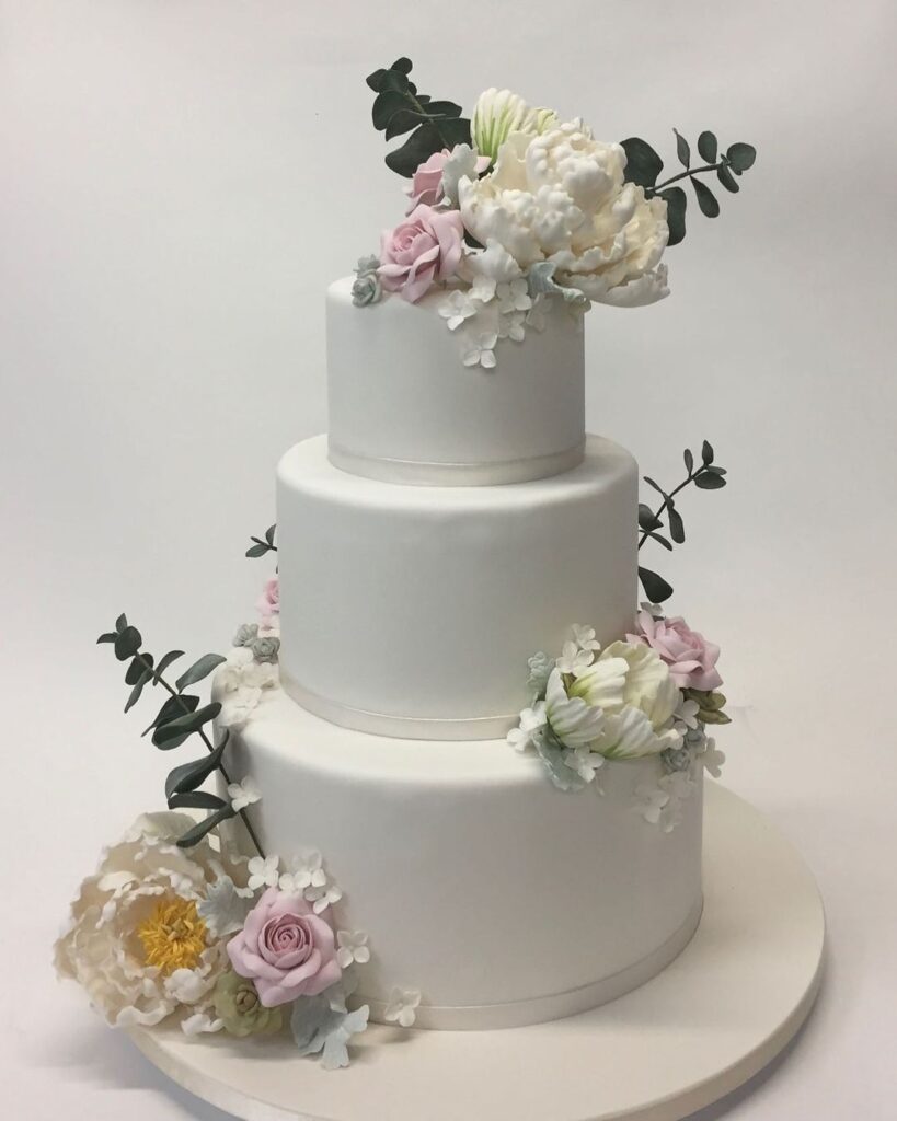 Eucalyptus Leaves On Wedding Cake