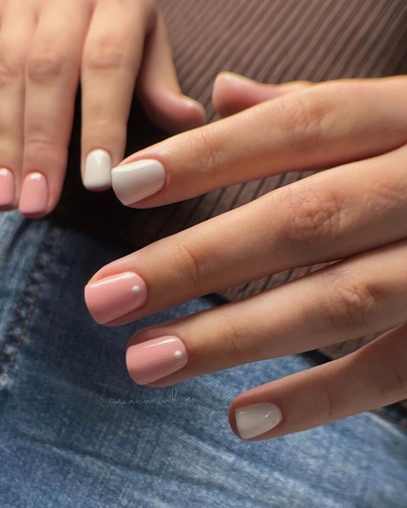 White And Pink Nail Designs