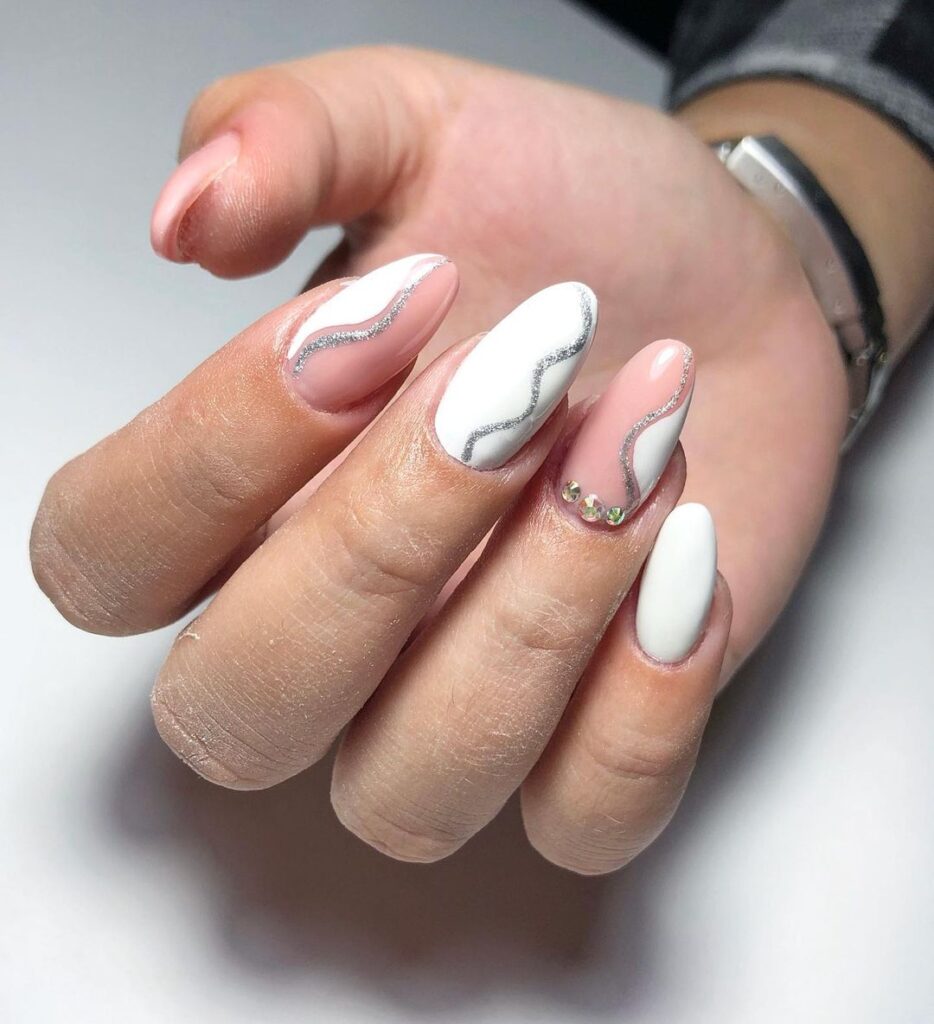 White And Pink Nail Designs
