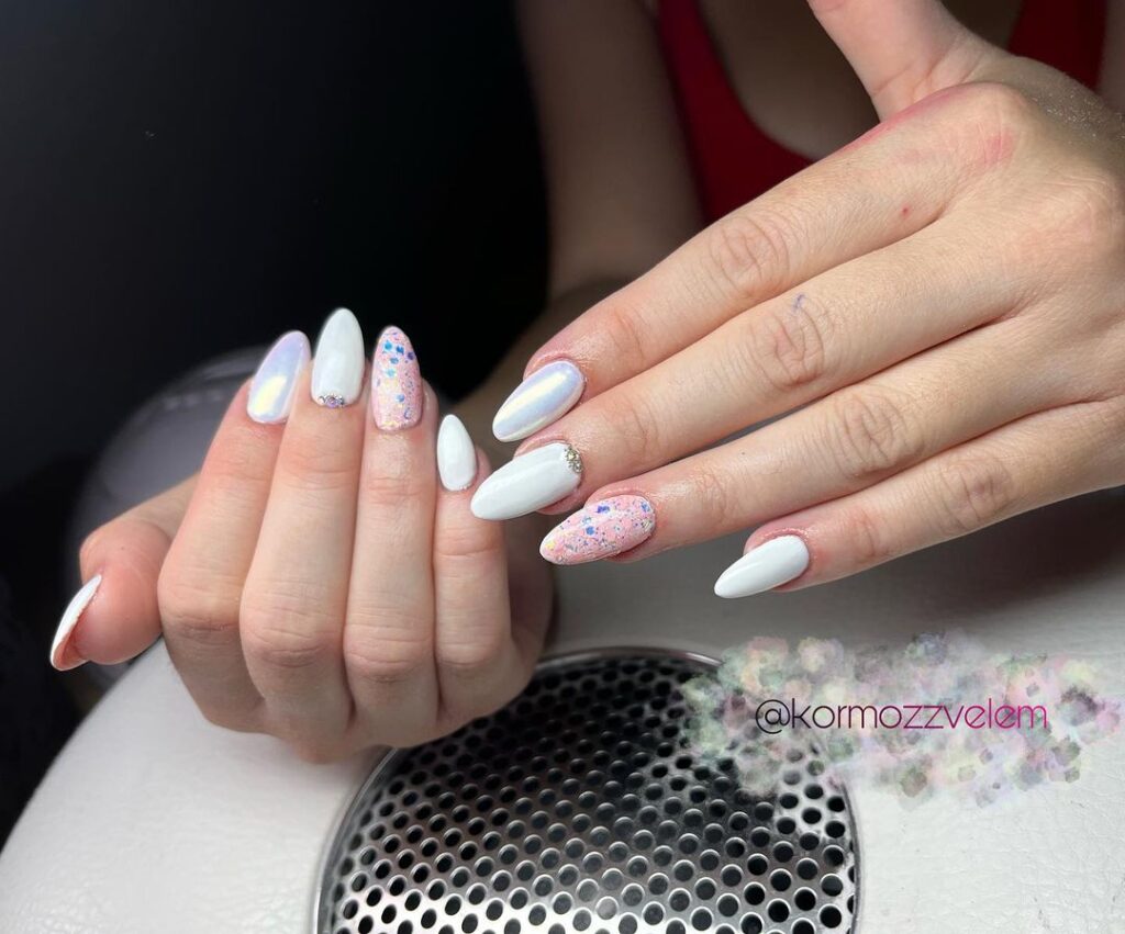 White And Pink Nail Designs