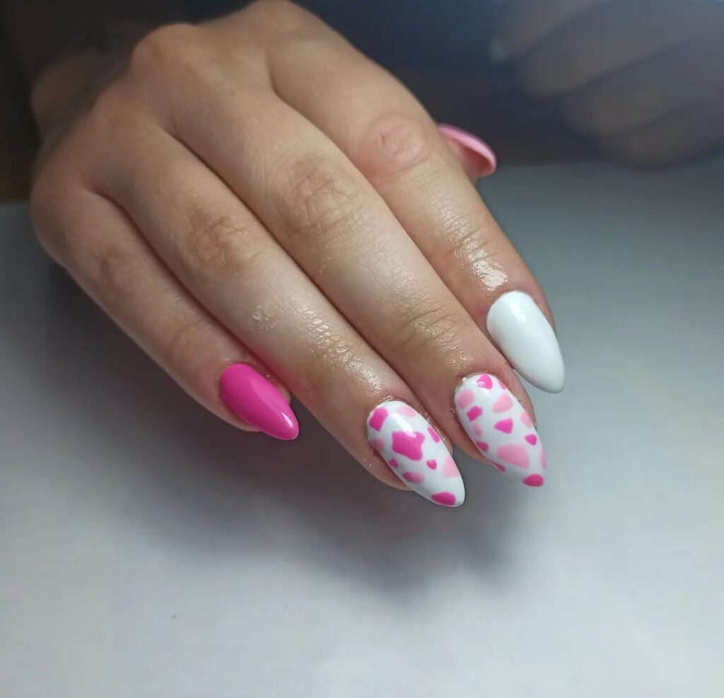 White And Pink Nail Designs