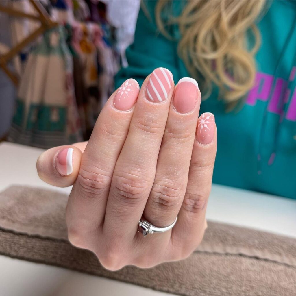 White And Pink Nail Designs