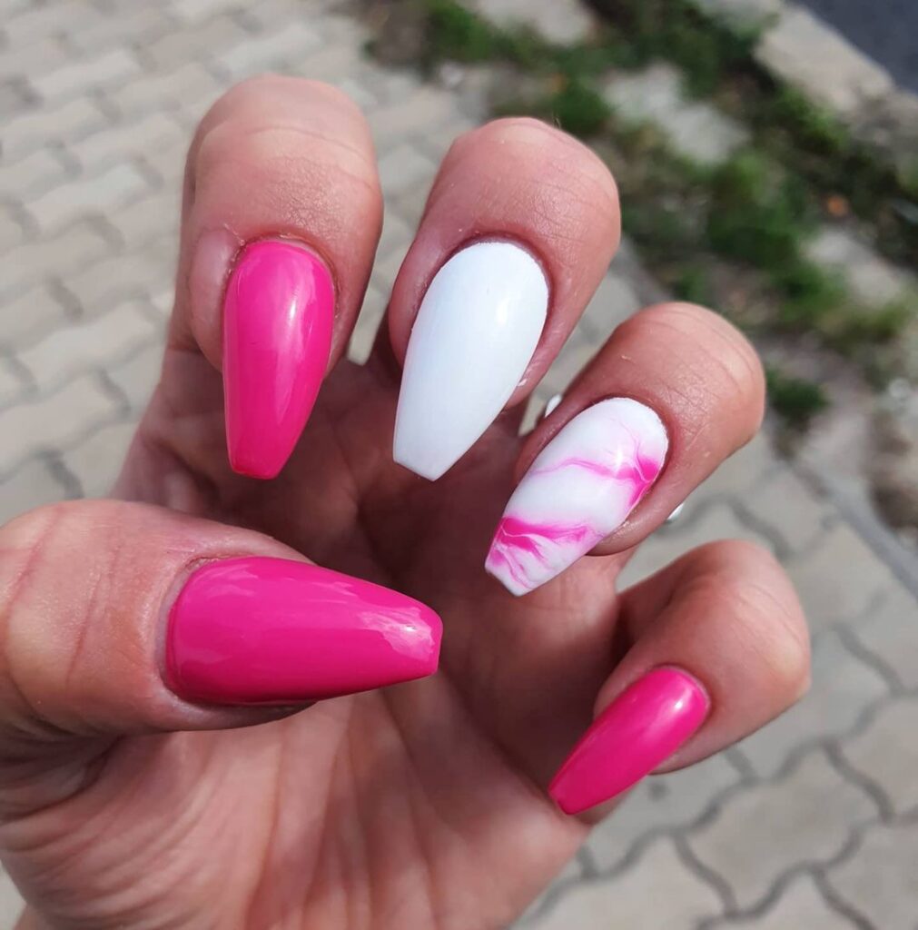 Designs On Pink And White Nails