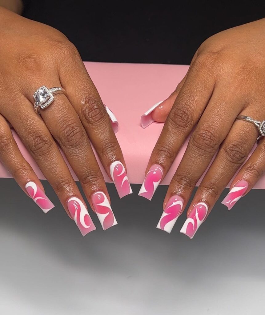 Pink and White Nail Designs