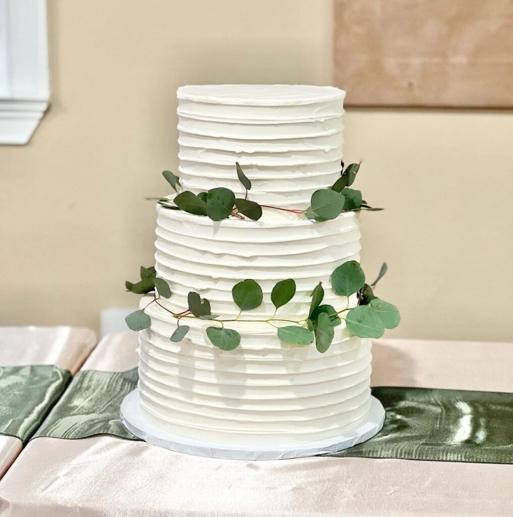 Naked Wedding Cake With Eucalyptus