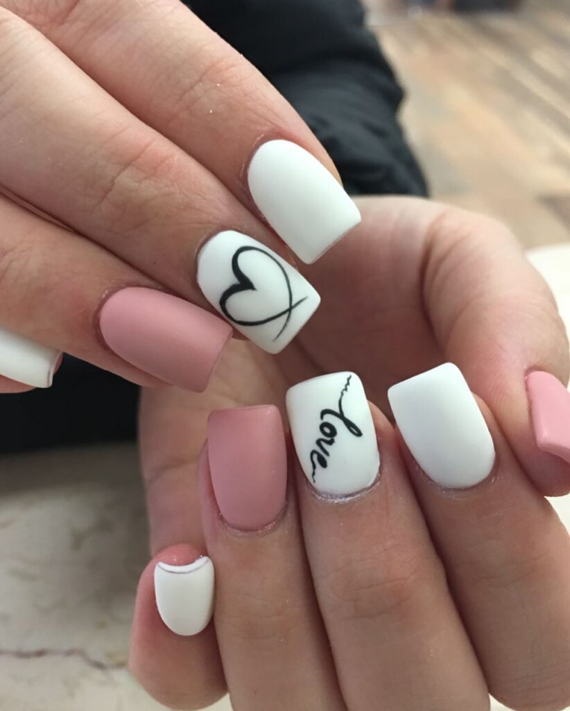 Pink And White Acrylic Nail Designs