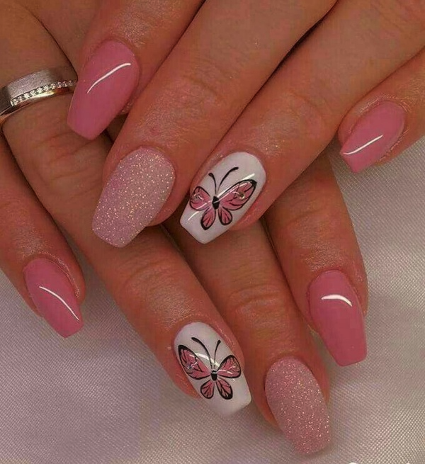 Pink And White Acrylic Nail Designs