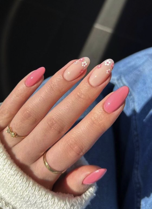 Pink And White Nails Design