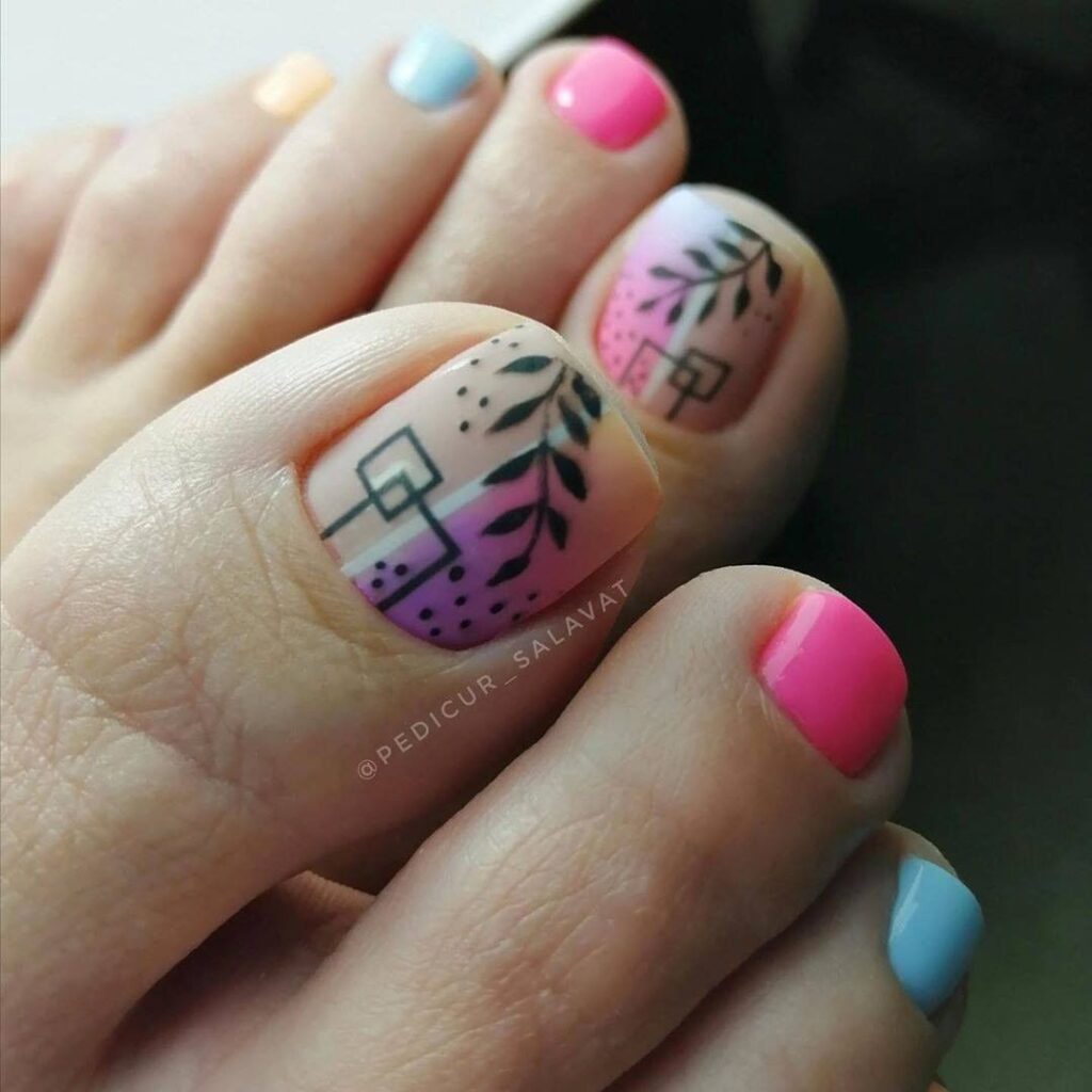 Summer Pink Toe Nail Designs